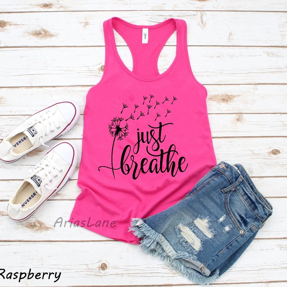 Just Breathe Yoga Tank Top, Yoga Tank